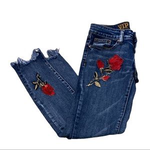 🌹 Skinny Jeans Rose Embroidery Size 3/4 🌹